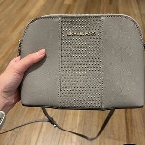 Michael Kors Light Grey Messenger Bag slightly used